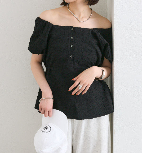  「エンボスパフブラウス」|シャツ・ブラウス|
