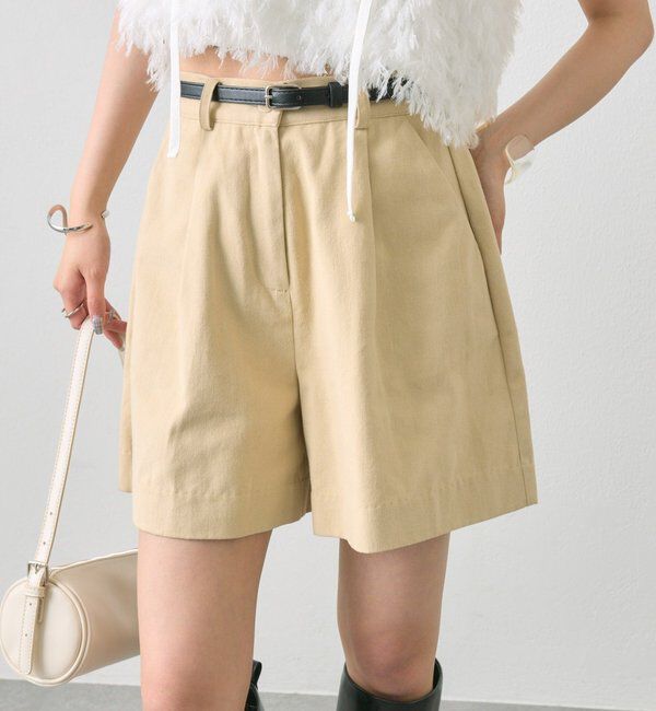  「ベルト付きタックキュロット」|スカート|