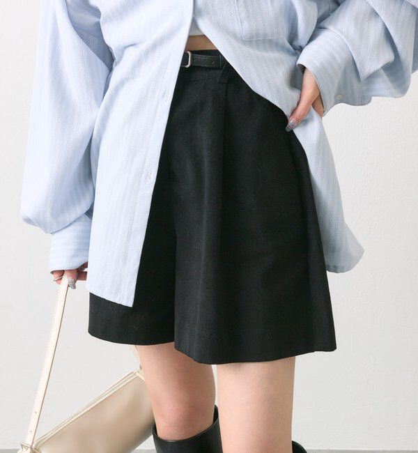  「ベルト付きタックキュロット」|スカート|