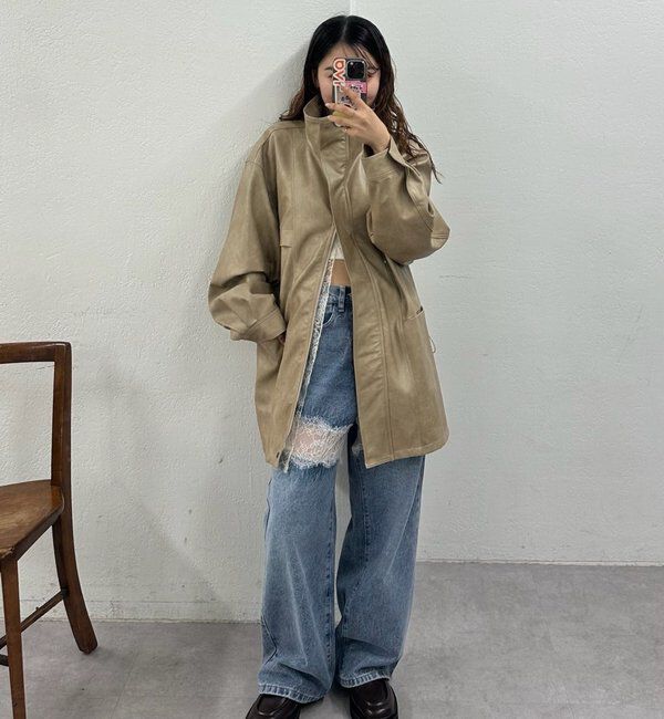  「ドロストフェイクレザーブルゾン」|ブルゾン・スタジャン|