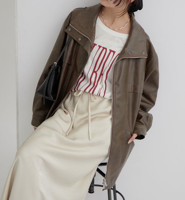  「ドロストフェイクレザーブルゾン」|ブルゾン・スタジャン|