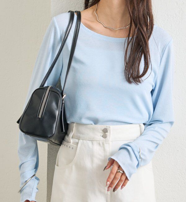  「裾ギャザーシアーロンＴ」|Tシャツ・カットソー|