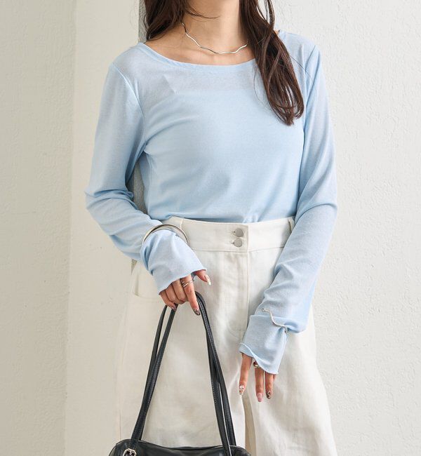  「裾ギャザーシアーロンＴ」|Tシャツ・カットソー|