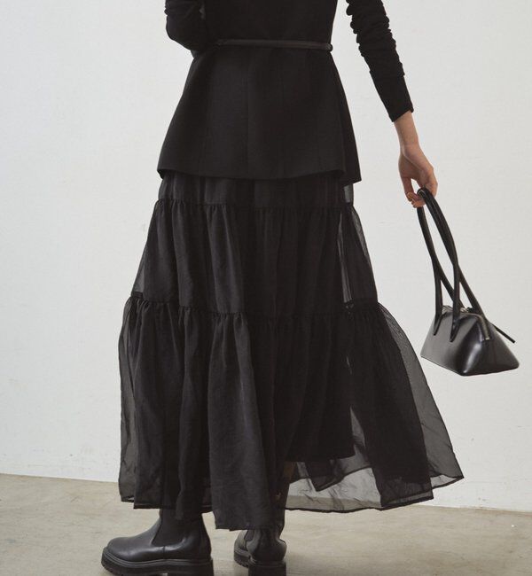  「オーガンジーティアードスカート」|スカート|