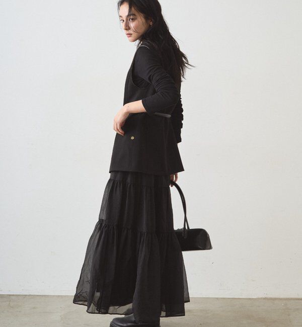  「オーガンジーティアードスカート」|スカート|