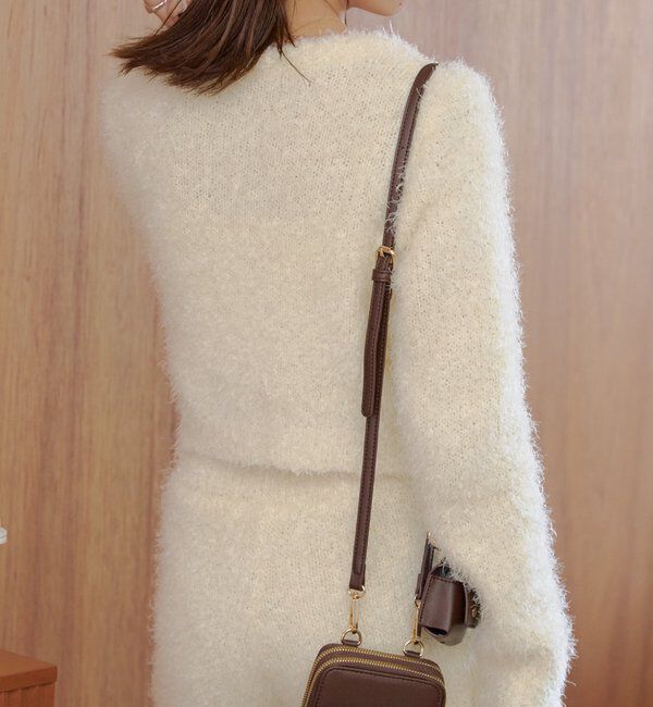  「【セットアップ対応】ラメシャギー金釦コンパクト長袖カーディガン」|カーディガン|