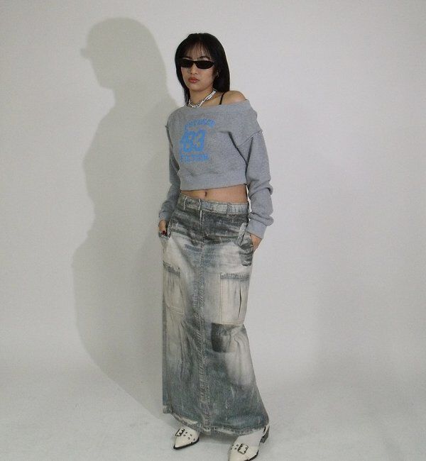  「【Six M/シックスエム】トロンプルイユデニムスカート」|スカート|