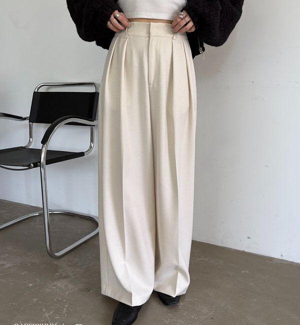  「【累計2万本突破！】【低身長・高身長サイズあり】2タックワイドパンツ」|チノ|