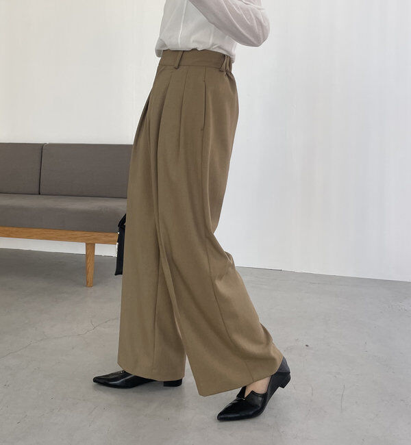 「【累計2万本突破！】【低身長・高身長サイズあり】2タックワイドパンツ」|チノ|