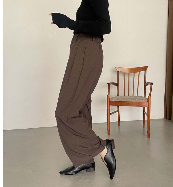  「【累計2万本突破！】【低身長・高身長サイズあり】2タックワイドパンツ」|チノ|