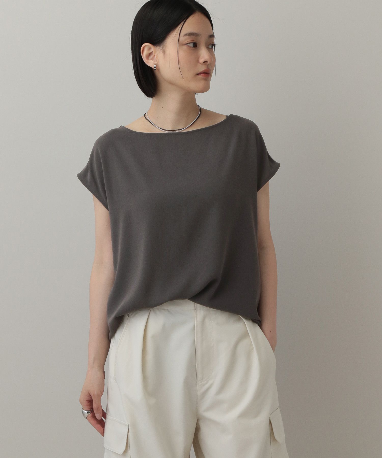 A part by 「ソフトジョーゼットルーズＴ」|Tシャツ・カットソー|グレー