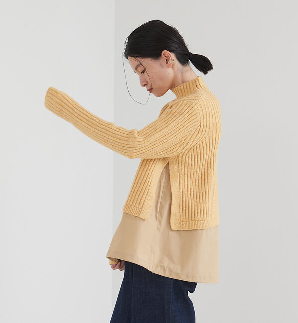 collex「エアリヤーン2WAYプルオーバー」|ニット・セーター|イエロー