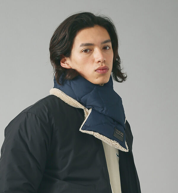 ABAHOUSE「【TAION /タイオン】MILITARY REVERSIBLE　SCARF/ミ」|マフラー|ネイビー