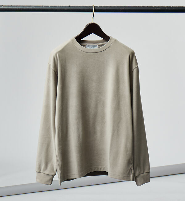 ABAHOUSE「【パウダーストレッチ】スムース クルーネック」|Tシャツ・カットソー|グレージュ