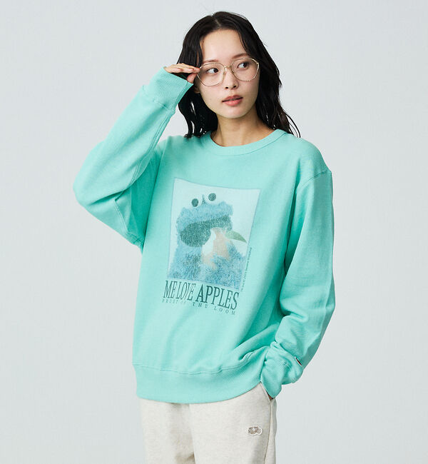 ABAHOUSE「【FRUIT OF THE LOOM】ロングスリーブ甘編み裏毛4/COOKIEM」|スウェット・ジャージ|エメラルドグリーン