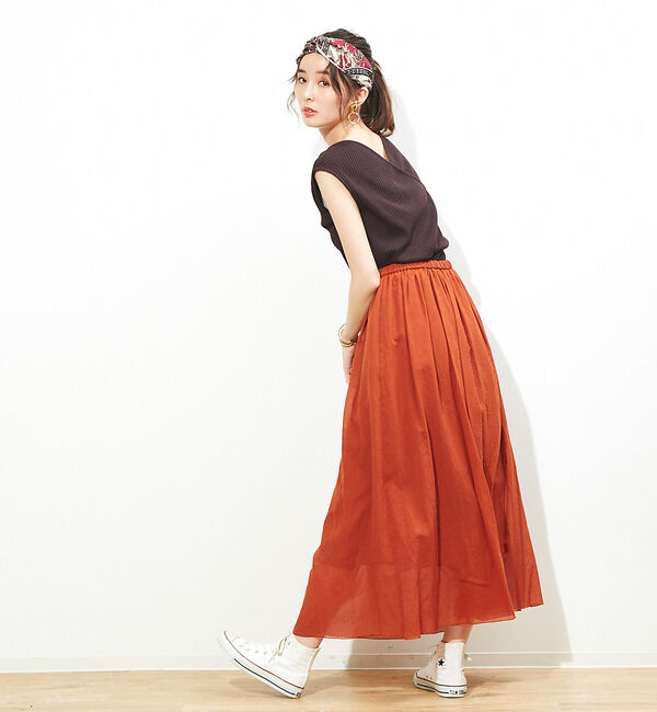 Rouge vif「ギャザーロングスカート」|スカート|