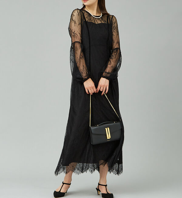 Rouge vif「【一部店舗限定】２WAYレース&times;キャミセットワンピース」|ワンピース|ブラック