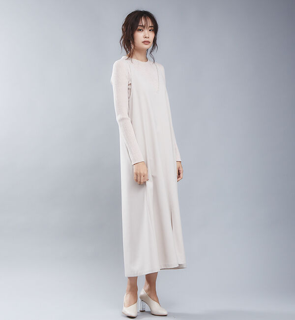 qualite「ウールギャバ2WAYワンピース」|ワンピース|