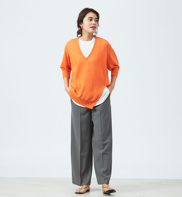 qualite「強撚ギャバハイウエストワイドパンツ」|その他|