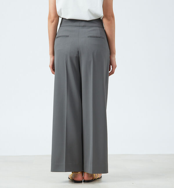 qualite「強撚ギャバハイウエストワイドパンツ」|その他|