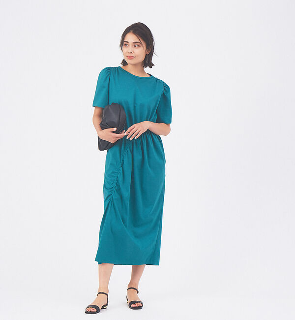 qualite「ギャザーアシメカットワンピース」|ワンピース|ビリジアン