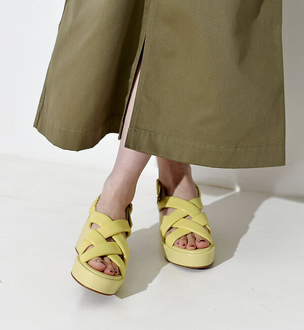 AU BANNISTER「ウェッジソールクロスサンダル」|サンダル|イエロー