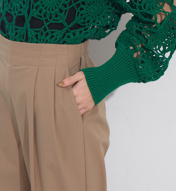 NOMINE「後ろゴムハイウエストタックパンツ」|スラックス|