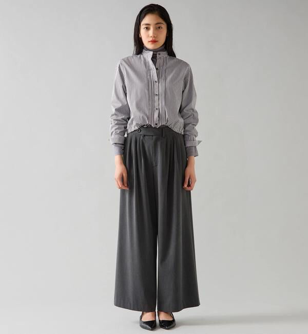 TIARA「クロップドバンドカラーシャツ」|シャツ・ブラウス|