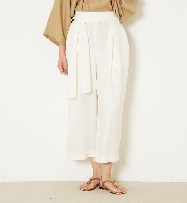 Liesse「リボン付きフレアパンツ」|その他|ホワイト
