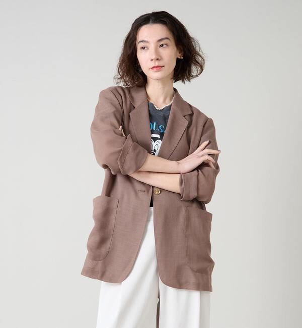 Liesse「メッシュテーラードジャケット」|テーラードジャケット|ブラウン