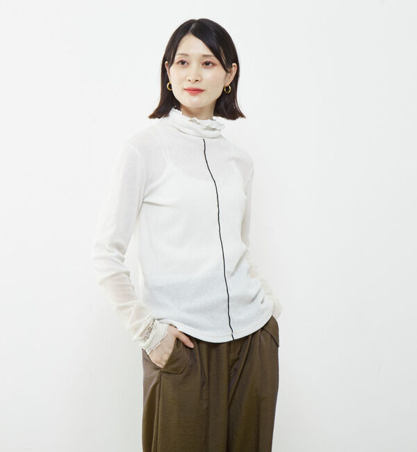 SOFFITTO「袖切替えレイヤードデザインプルオーバー」|Tシャツ・カットソー|オフホワイト