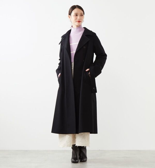 Soffitto「【定番アレンジ】圧縮メルトンスタンドカラーコート」|その他|ブラック