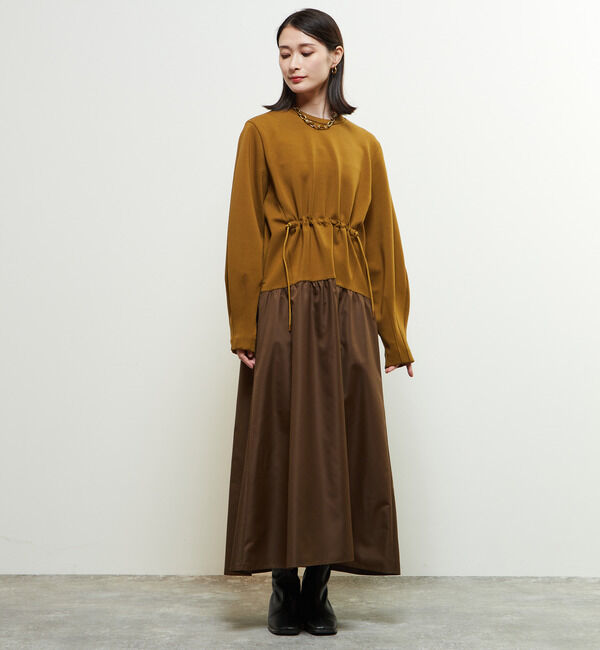 Soffitto「異素材使いワンピース」|ワンピース|マスタード