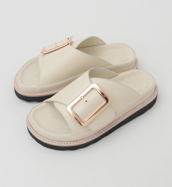 A_「【MOHI/モヒ】バックル厚底サンダル」|サンダル|オフホワイト
