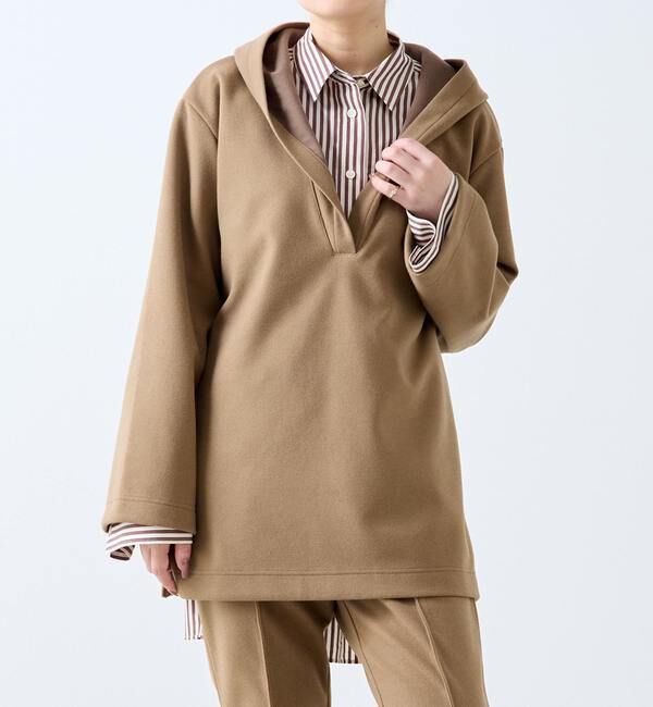 A_「【A_/エース】起毛ジャージフーディ」|Tシャツ・カットソー|カーキ