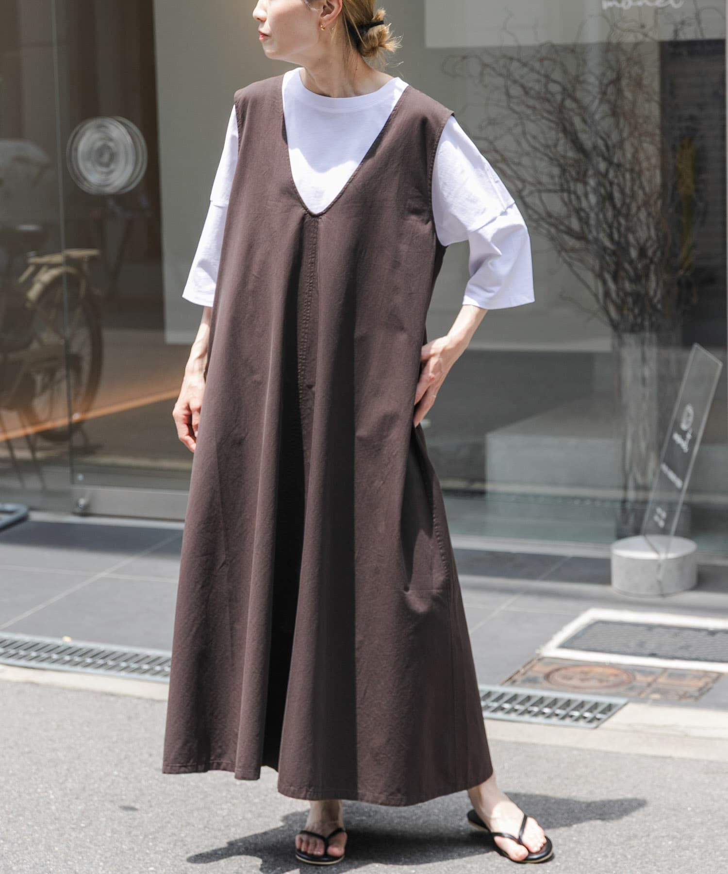 URBAN RESEARCH DOORS「FORK&SPOON　テントラインUネックワンピース」|ワンピース|