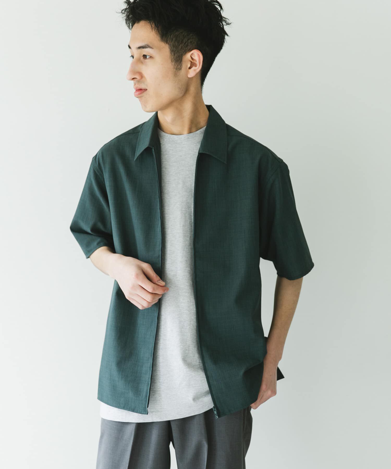 URBAN RESEARCH DOORS「『UR TECH DRYLUXE』ZIP SHIRTS」|シャツ・ブラウス|