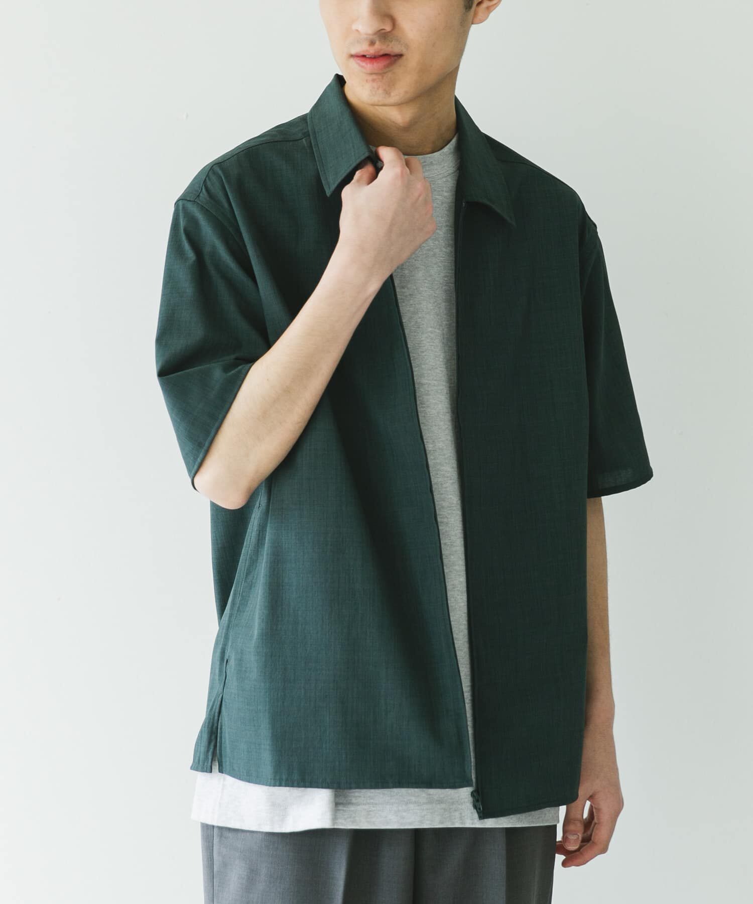 URBAN RESEARCH DOORS「『UR TECH DRYLUXE』ZIP SHIRTS」|シャツ・ブラウス|