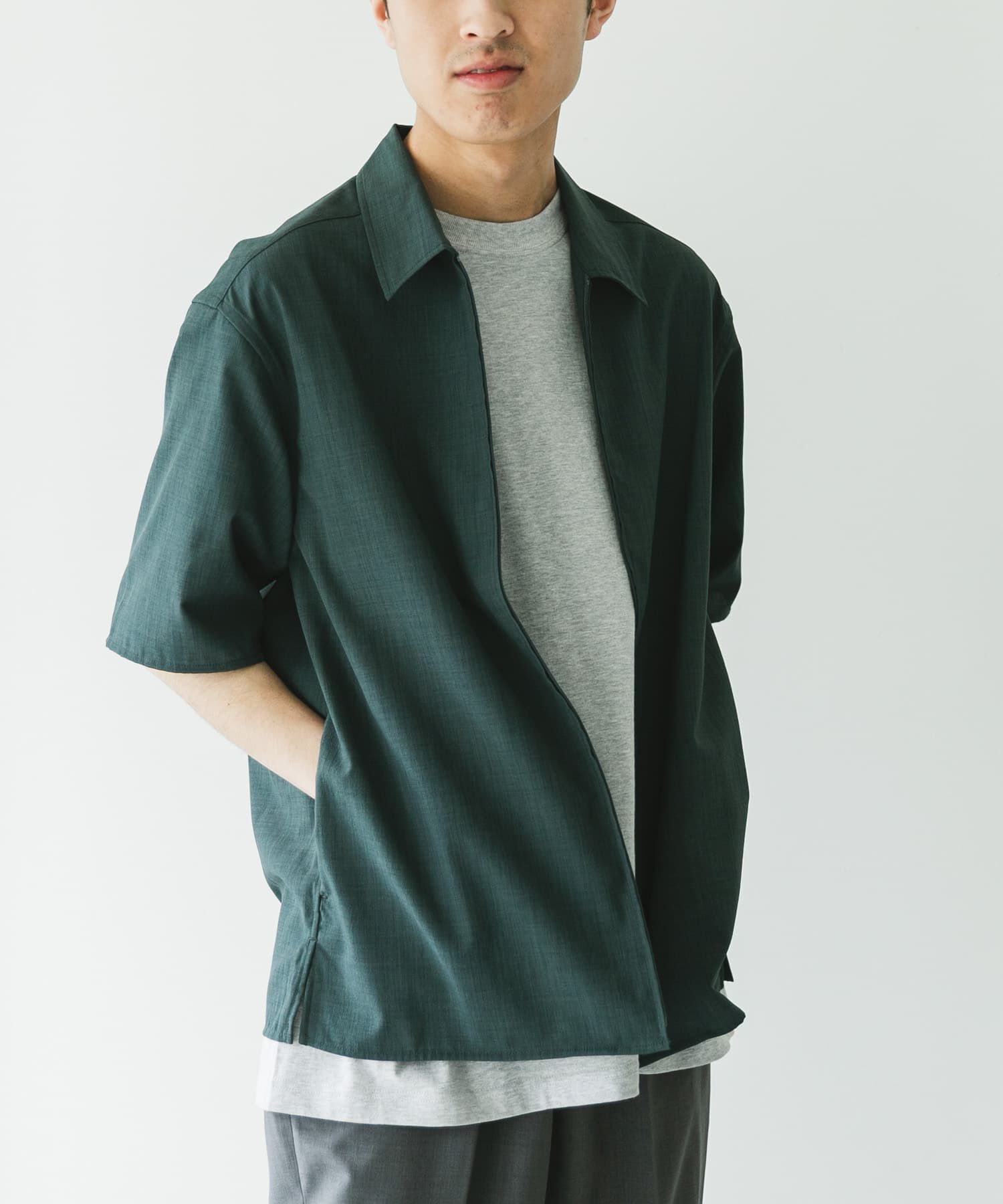 URBAN RESEARCH DOORS「『UR TECH DRYLUXE』ZIP SHIRTS」|シャツ・ブラウス|