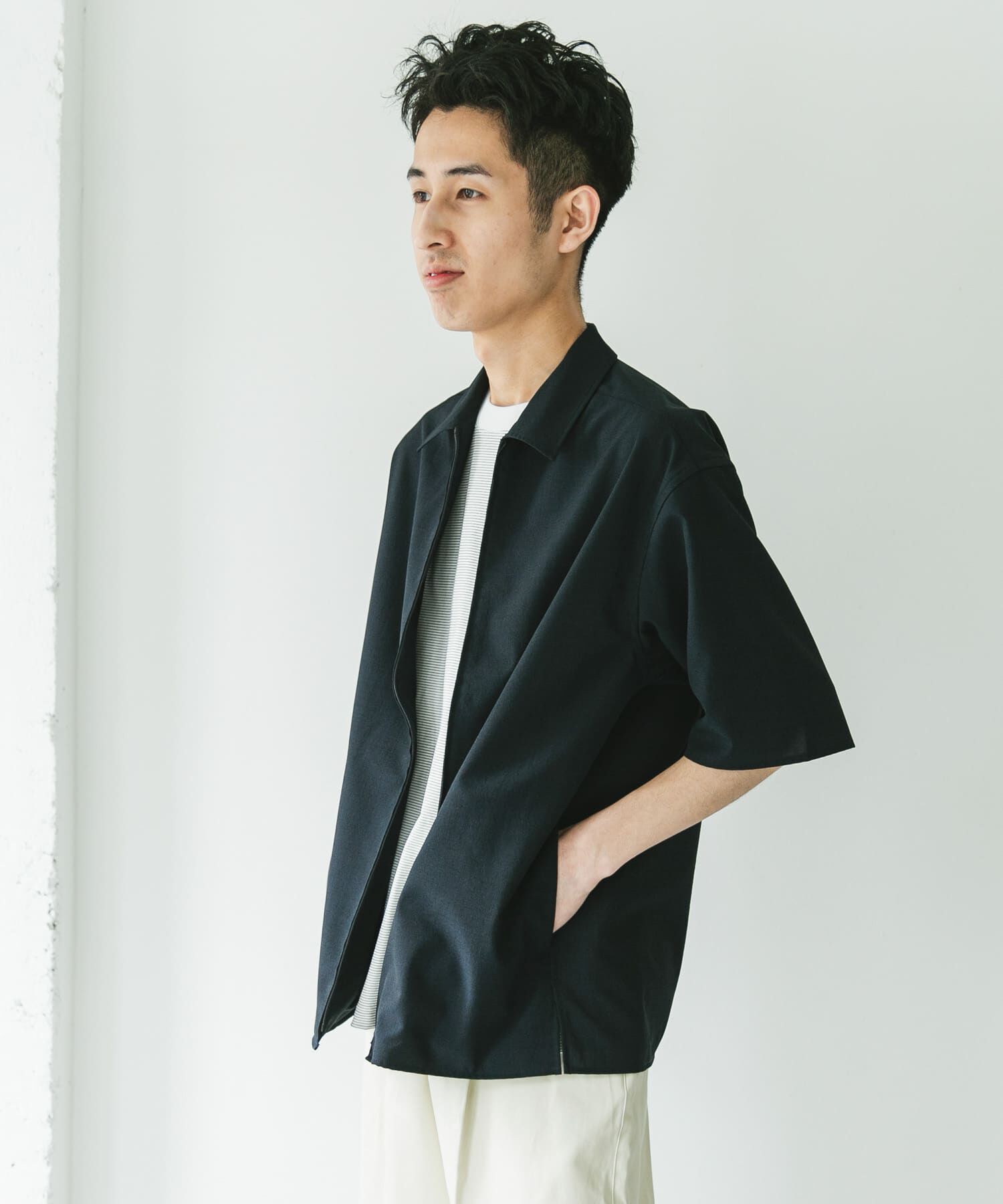 URBAN RESEARCH DOORS「『UR TECH DRYLUXE』ZIP SHIRTS」|シャツ・ブラウス|