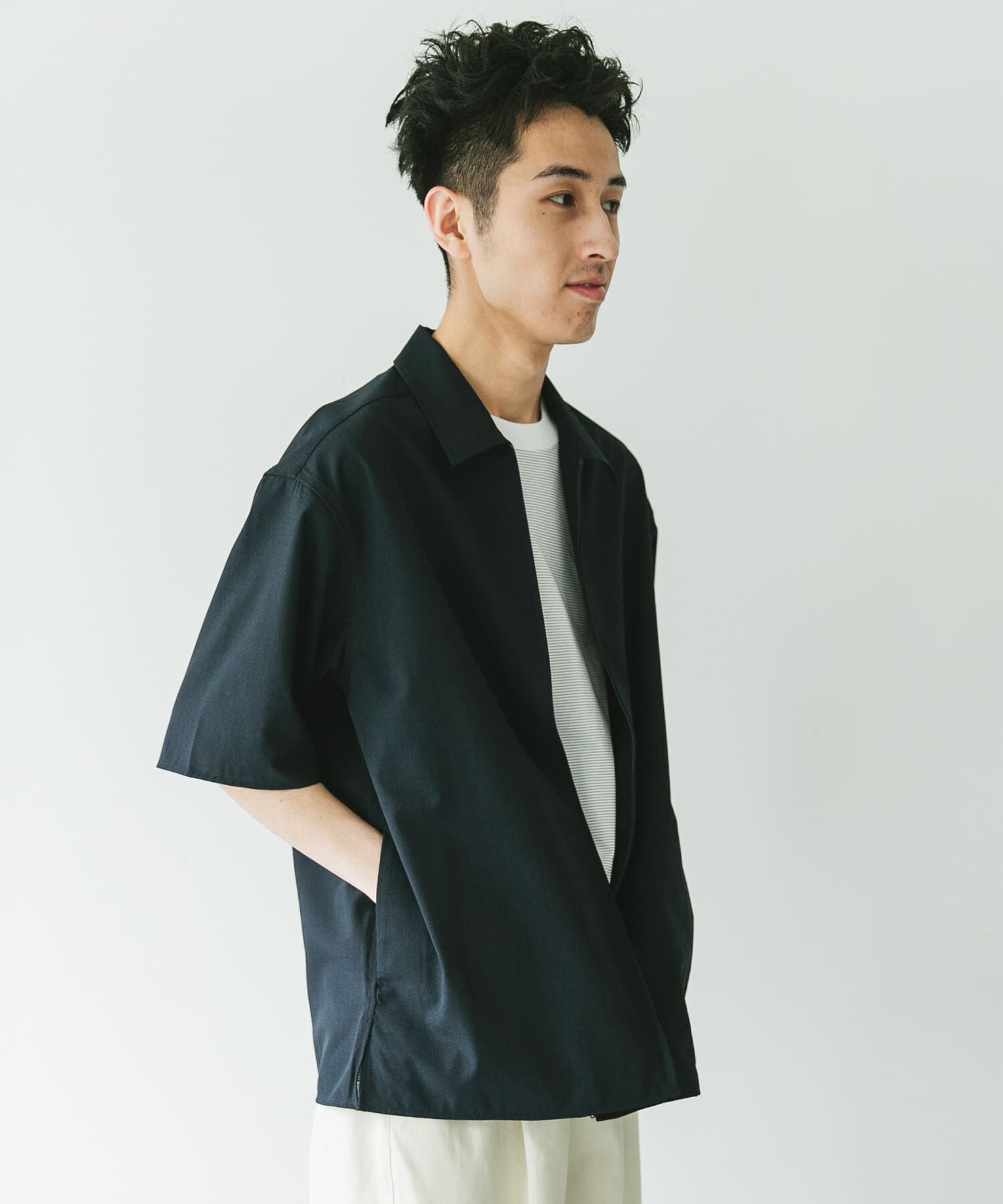 URBAN RESEARCH DOORS「『UR TECH DRYLUXE』ZIP SHIRTS」|シャツ・ブラウス|