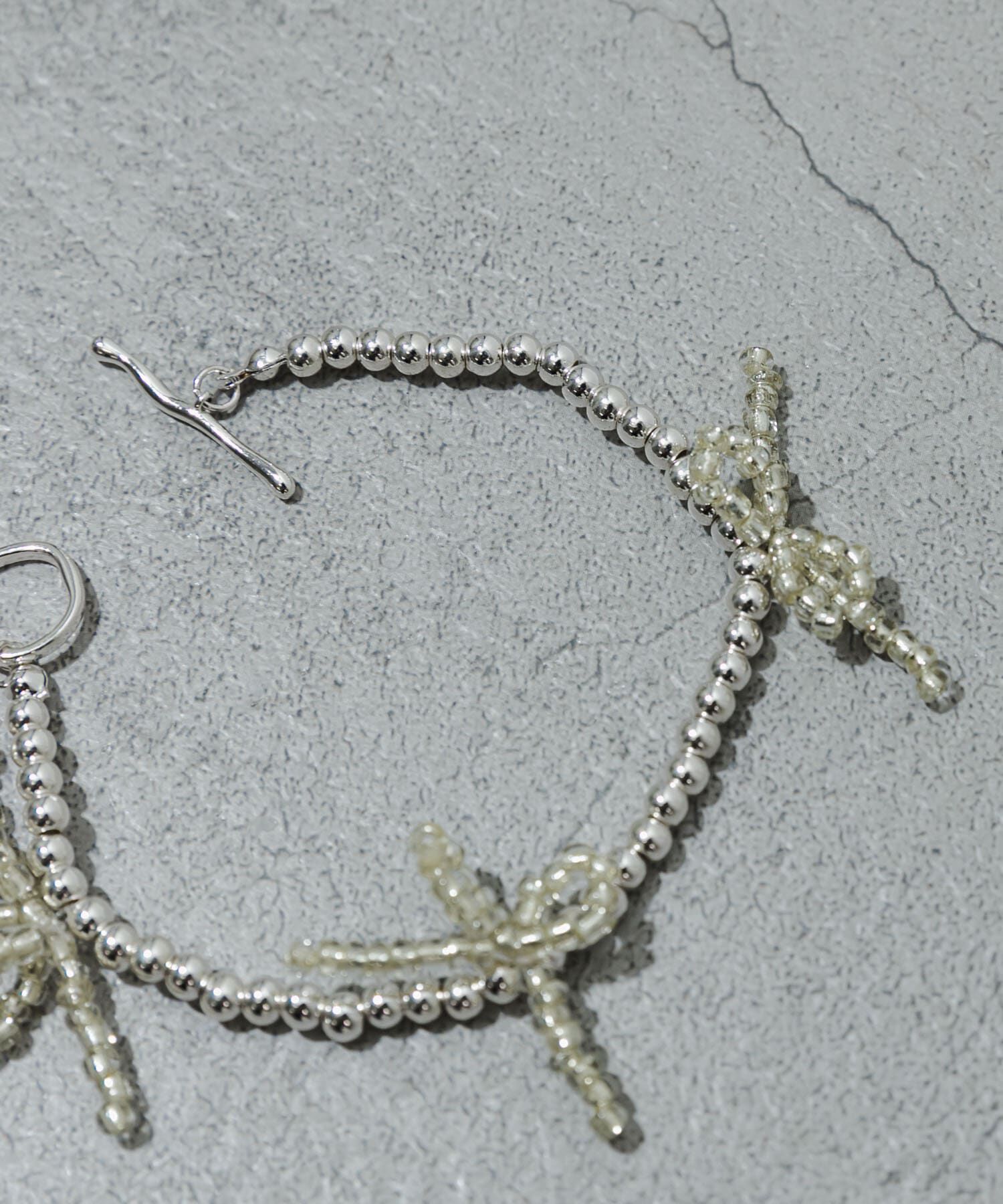 SMELLY「メタルビーズリボンマンテルブレスレット」|ブレスレット・バングル|