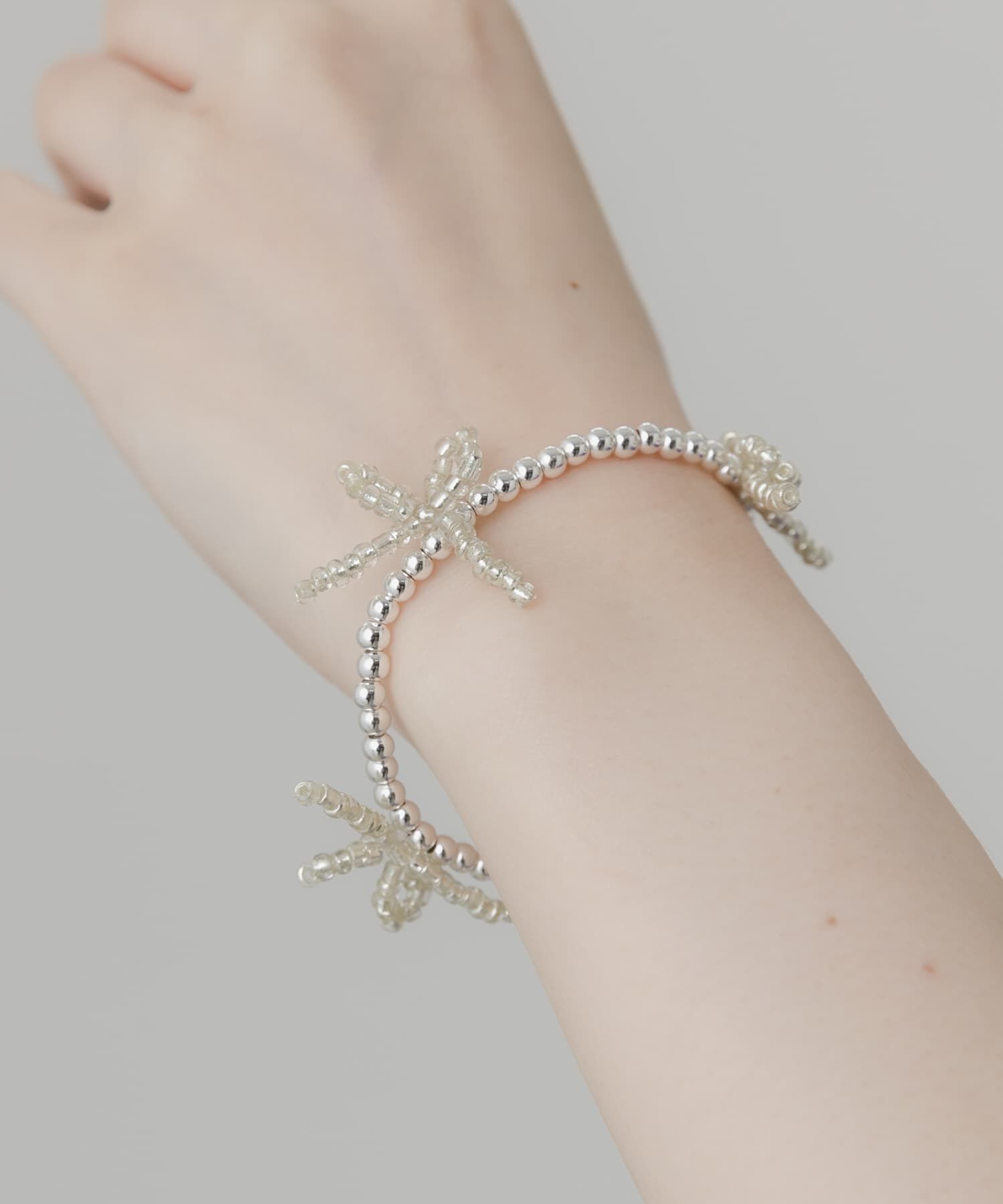 SMELLY「メタルビーズリボンマンテルブレスレット」|ブレスレット・バングル|