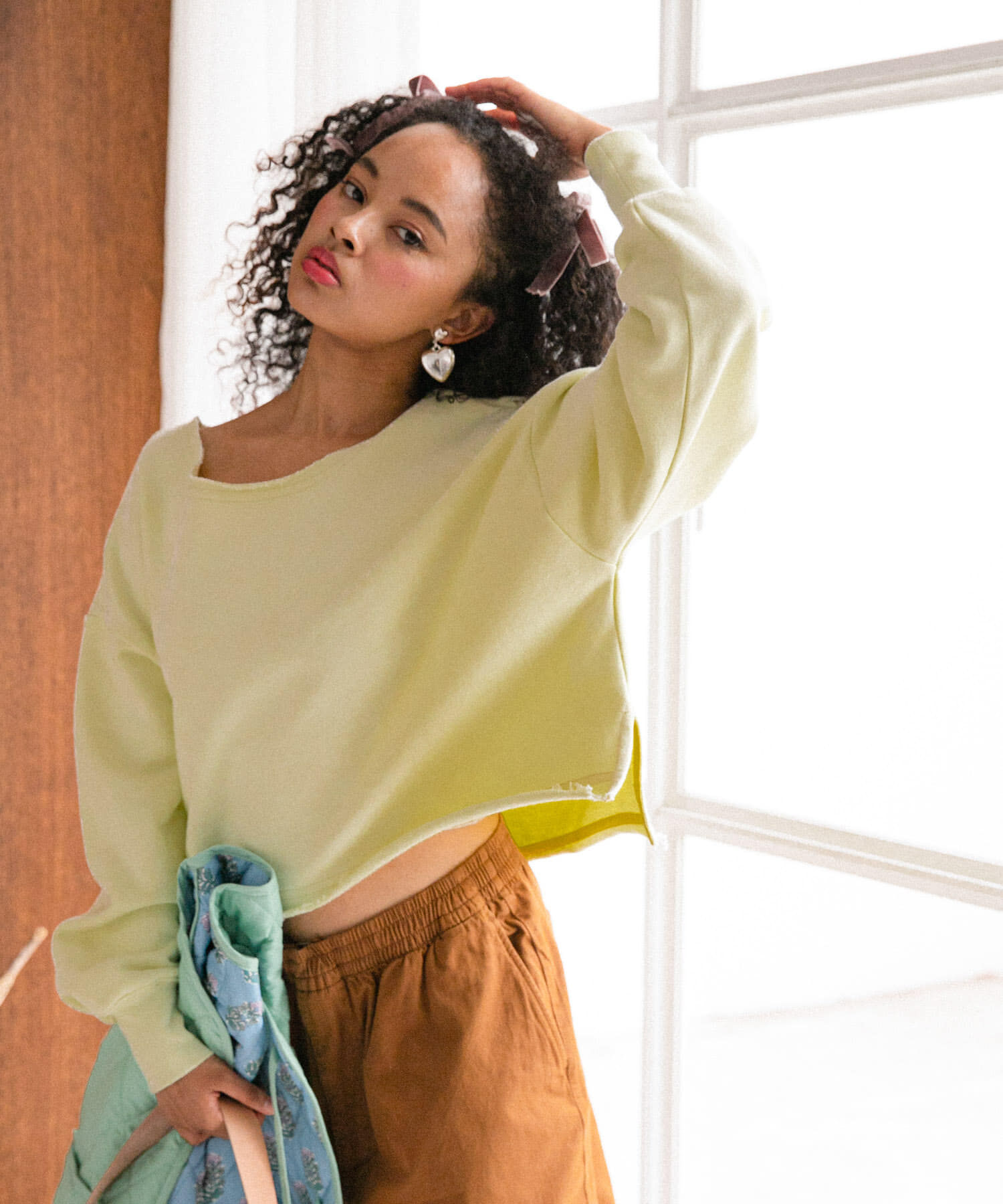 Sonny Label 「AyaKawasaki　カットオフスウェット」|スウェット・ジャージ|イエロー