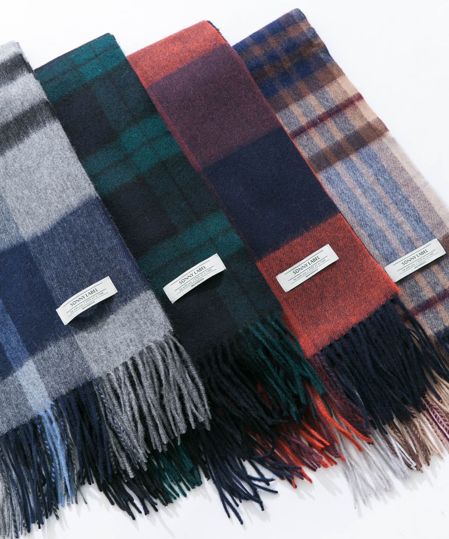 Sonny Label 「ウールカシミヤチェックワイドマフラー」|マフラー|