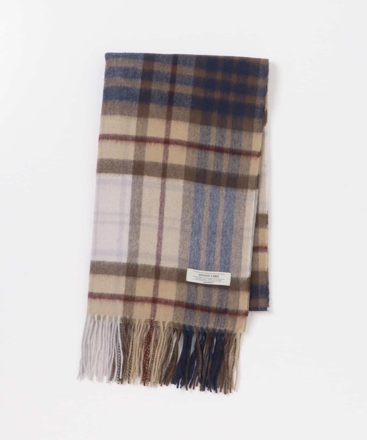 Sonny Label 「ウールカシミヤチェックワイドマフラー」|マフラー|