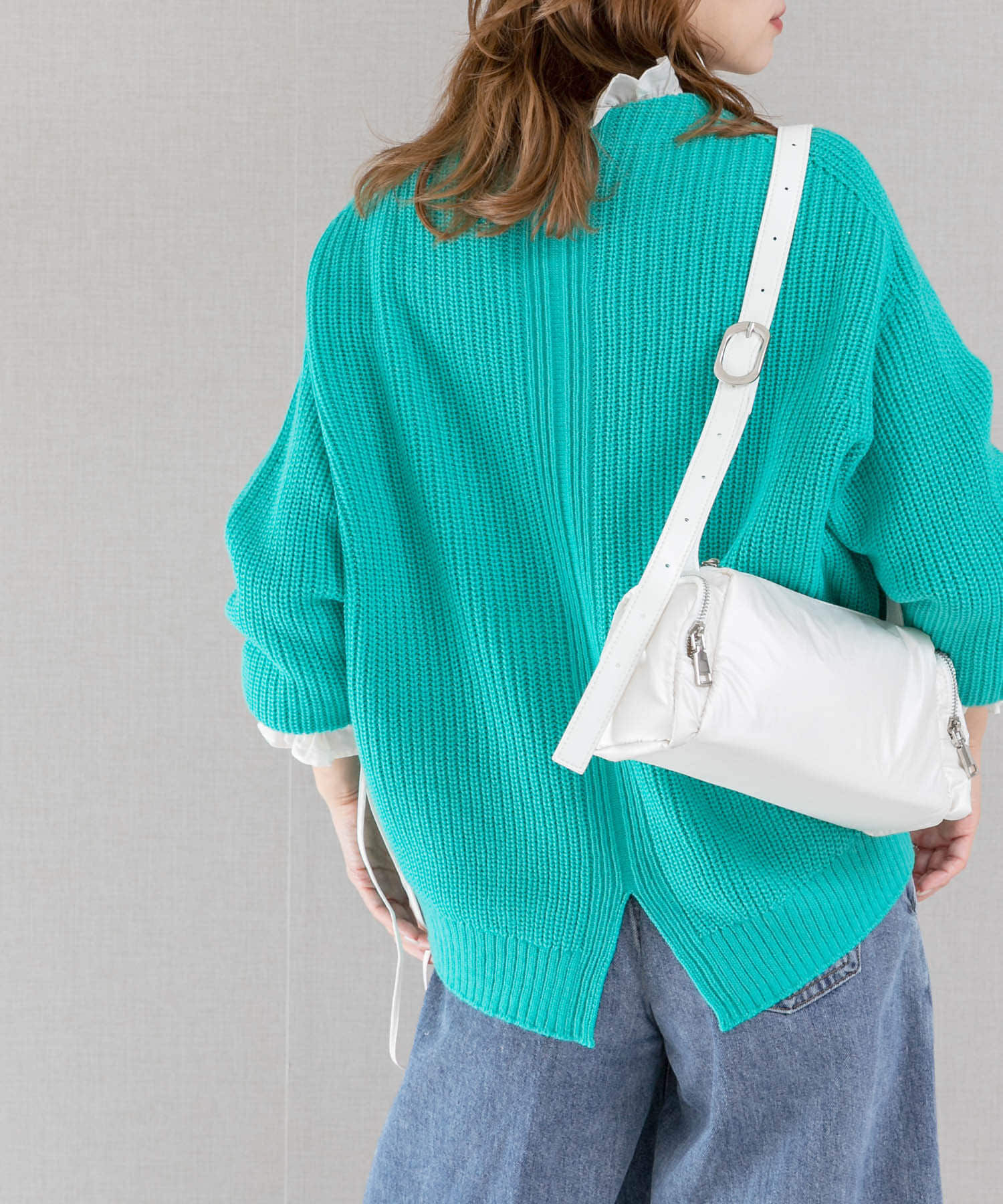 URBAN RESEARCH ROSSO「ボートネックバックスリット畦ニット」|ニット・セーター|