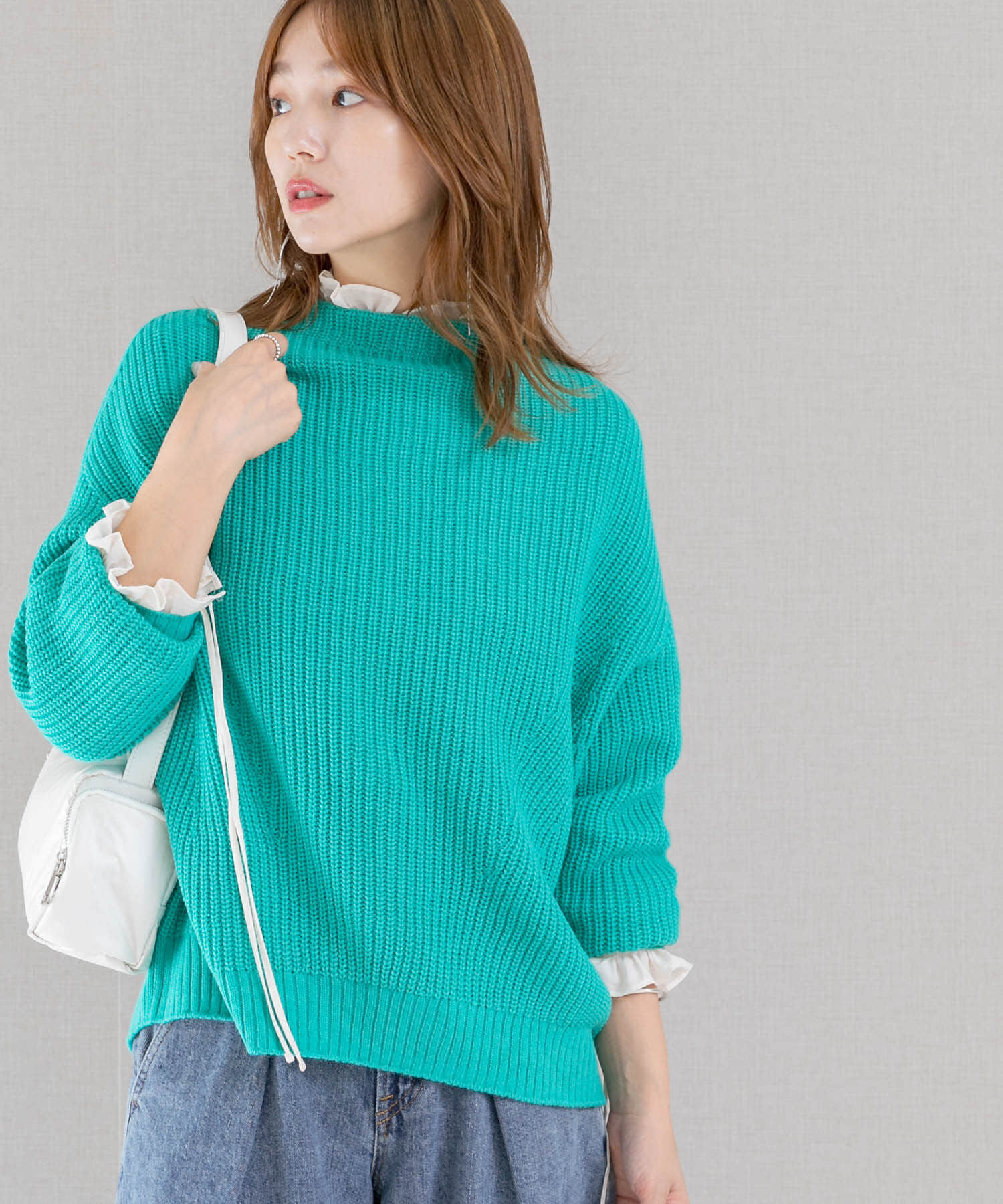 URBAN RESEARCH ROSSO「ボートネックバックスリット畦ニット」|ニット・セーター|