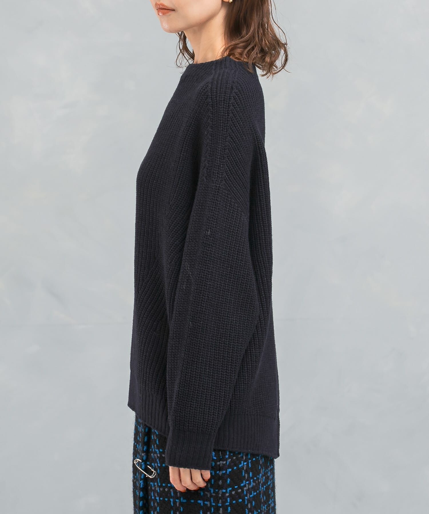 URBAN RESEARCH ROSSO「ボートネックバックスリット畦ニット」|ニット・セーター|