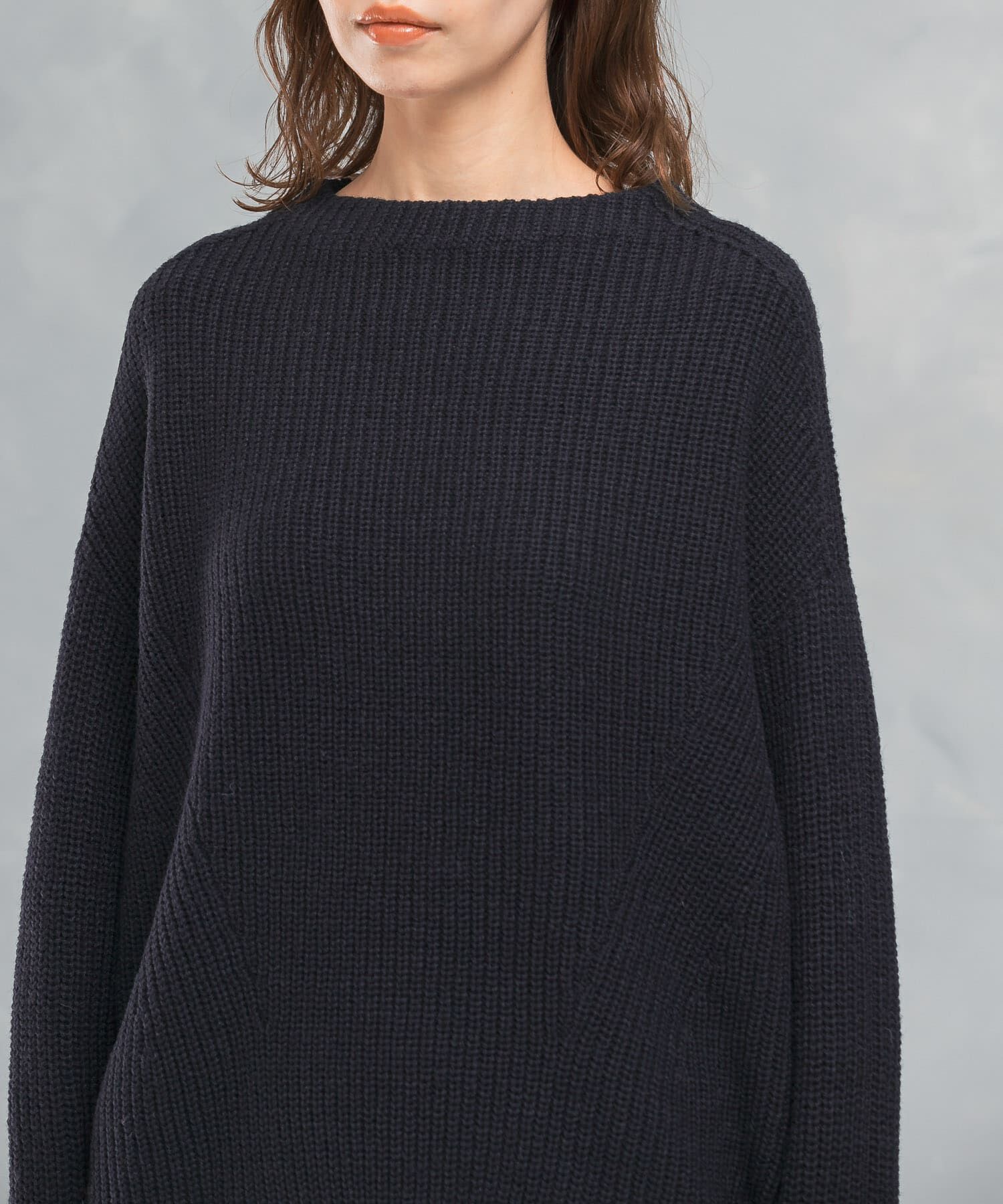 URBAN RESEARCH ROSSO「ボートネックバックスリット畦ニット」|ニット・セーター|